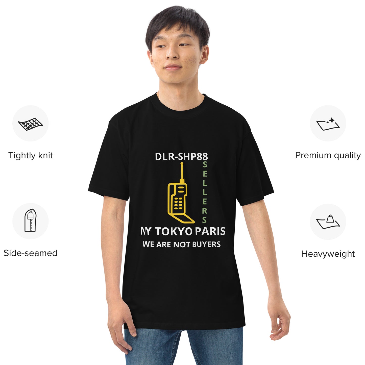 "SELLERS VINTAGE PHONE" Men’s premium heavyweight tee