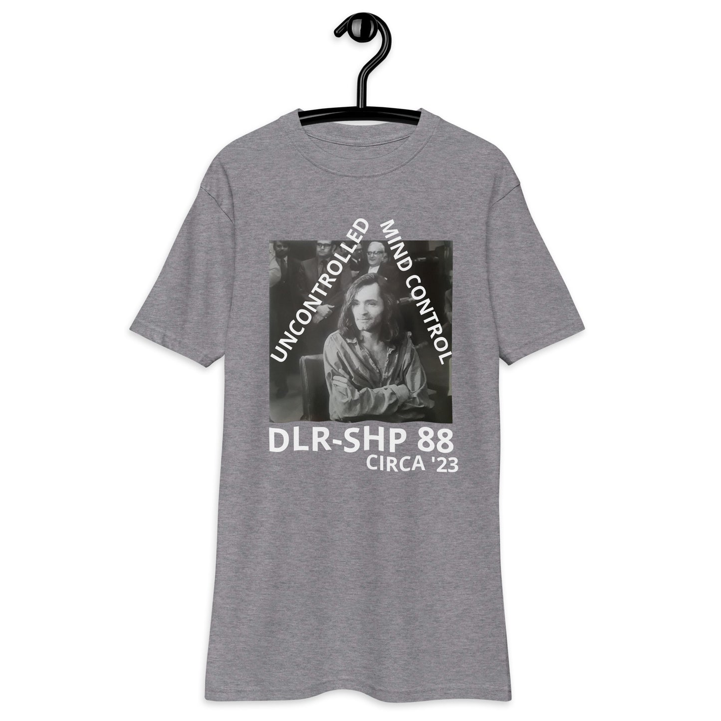 UNCONTROLLED MIND CONTROL MANSON Men’s premium heavyweight tee