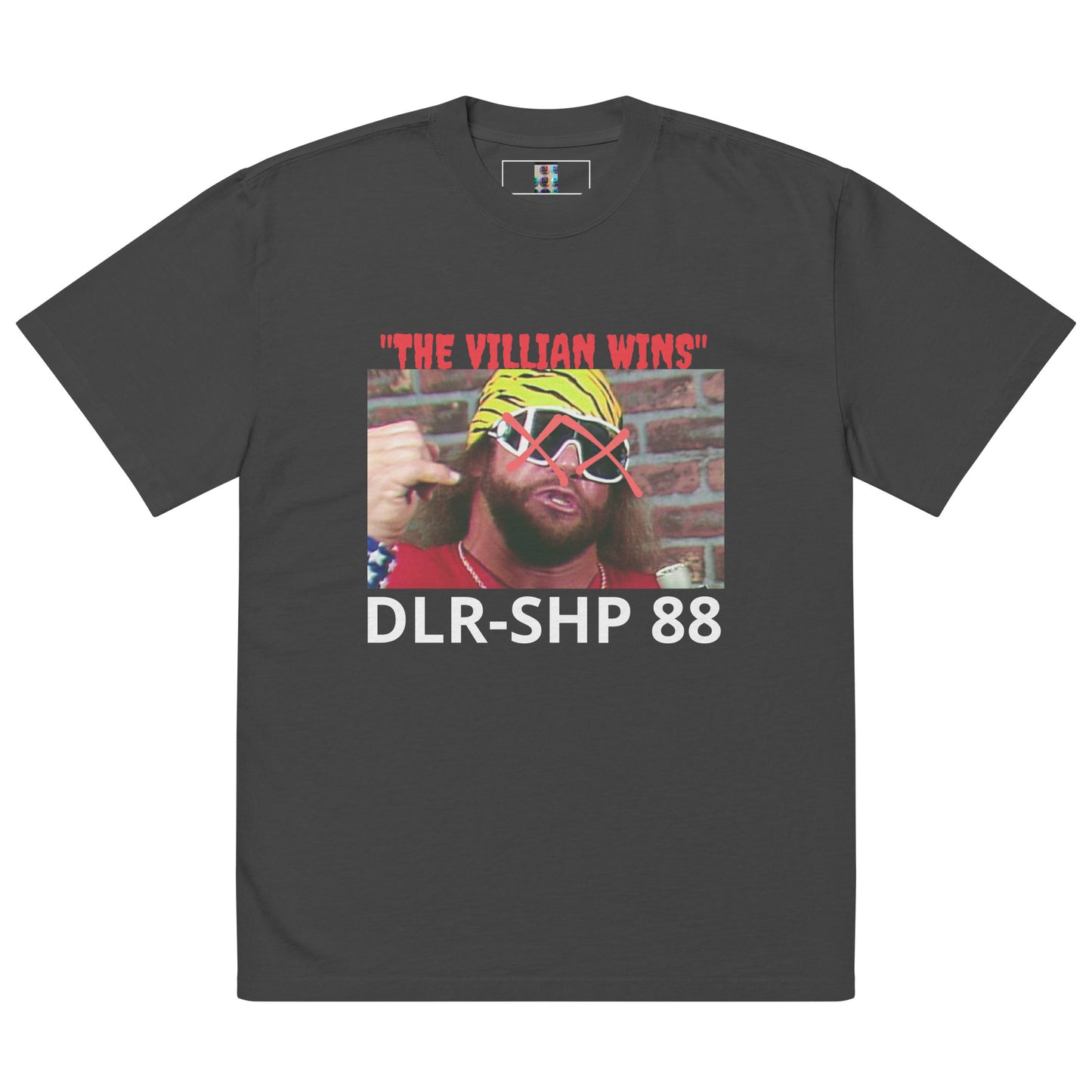"THE VILLIAN WINS" Oversized faded t-shirt
