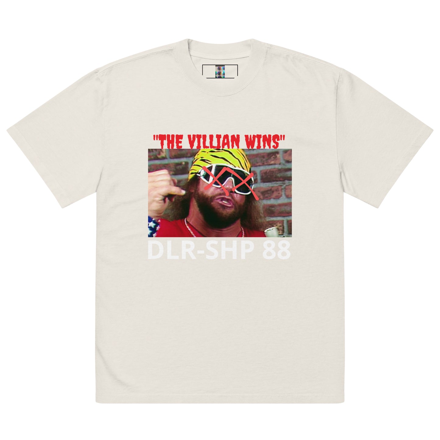 "THE VILLIAN WINS" Oversized faded t-shirt