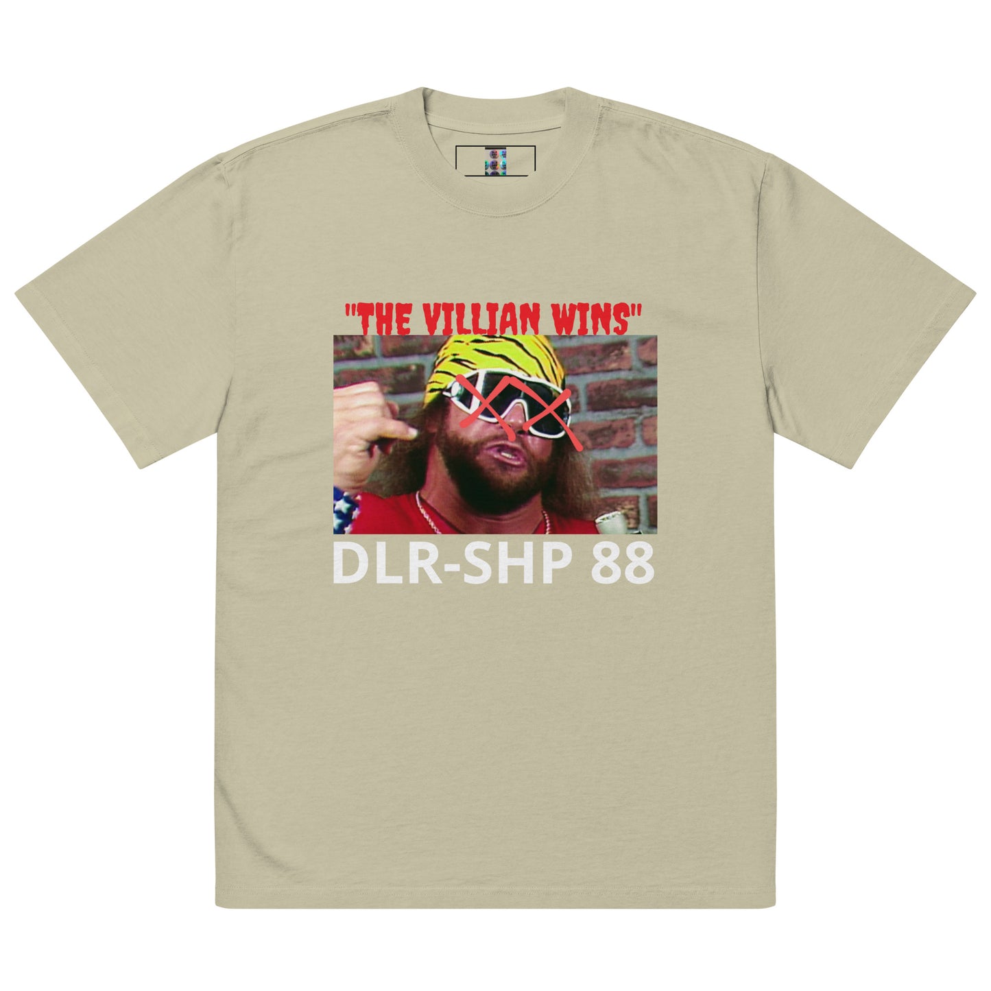 "THE VILLIAN WINS" Oversized faded t-shirt