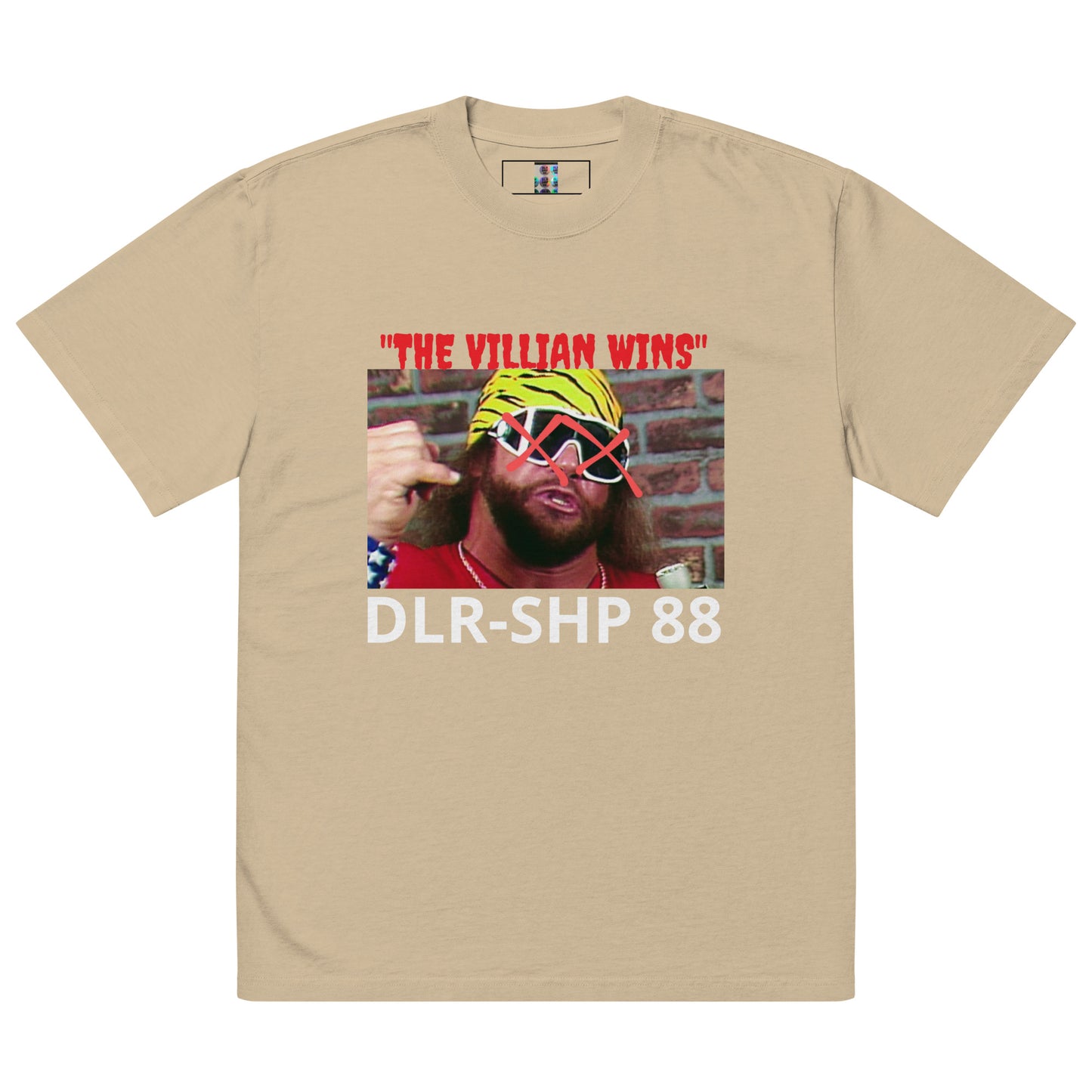 "THE VILLIAN WINS" Oversized faded t-shirt