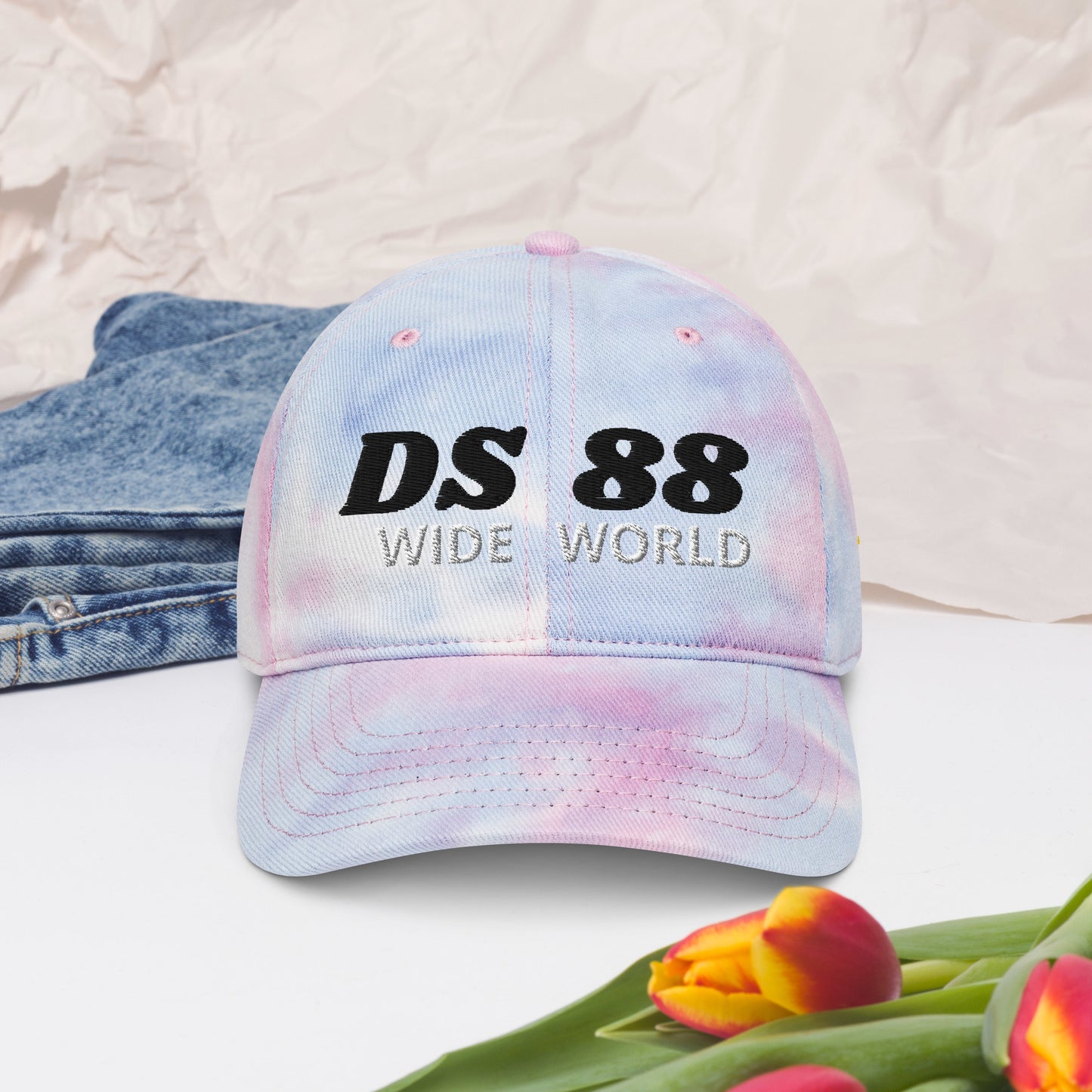 "DS88 WIDEWORLD" Tie dye hat