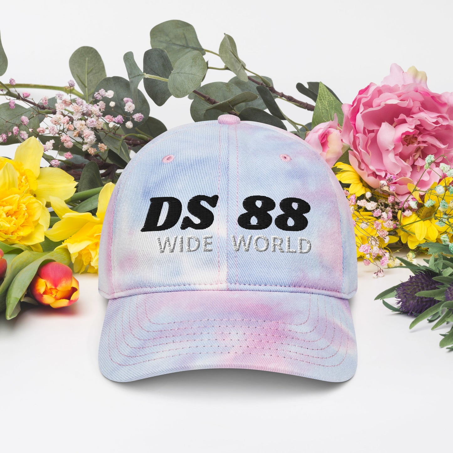 "DS88 WIDEWORLD" Tie dye hat