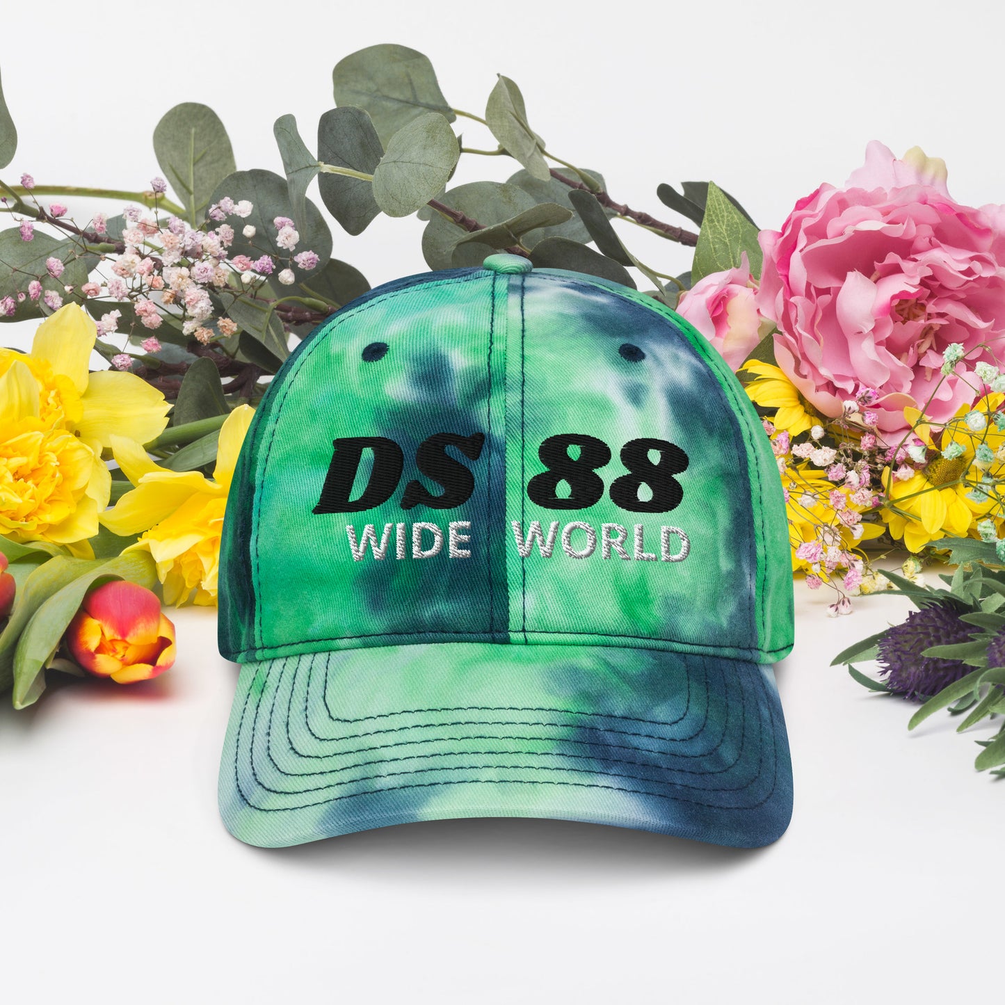 "DS88 WIDEWORLD" Tie dye hat