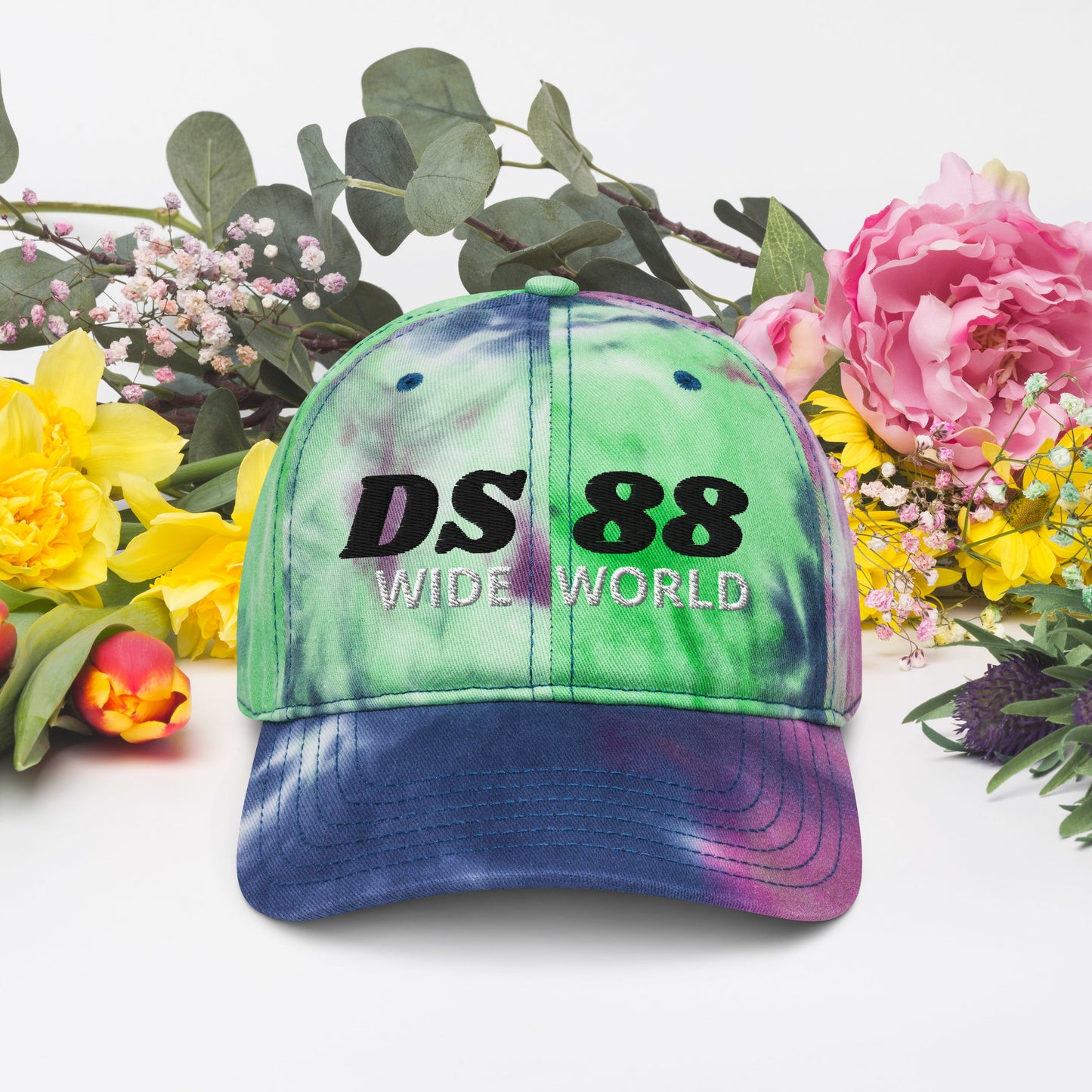 "DS88 WIDEWORLD" Tie dye hat