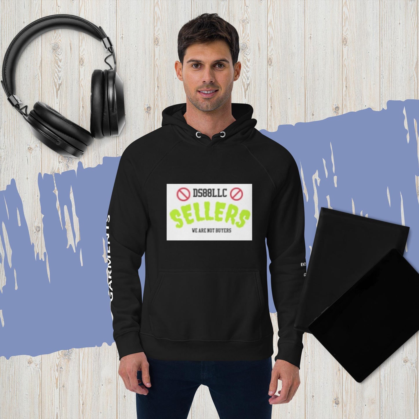 "SELLERS" Unisex eco raglan hoodie