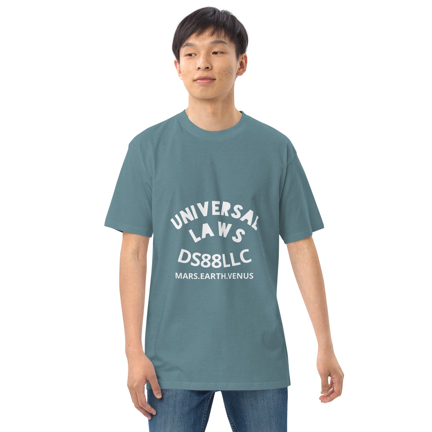 "UNIVERSAL LAWS" Men’s premium heavyweight tee