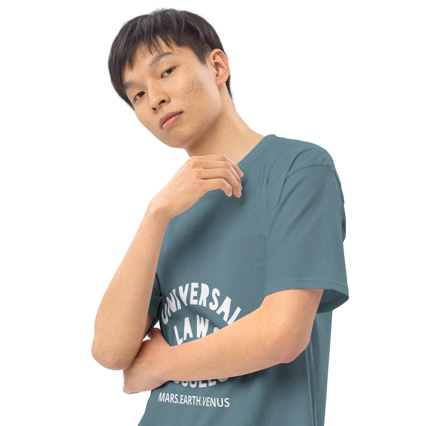 "UNIVERSAL LAWS" Men’s premium heavyweight tee