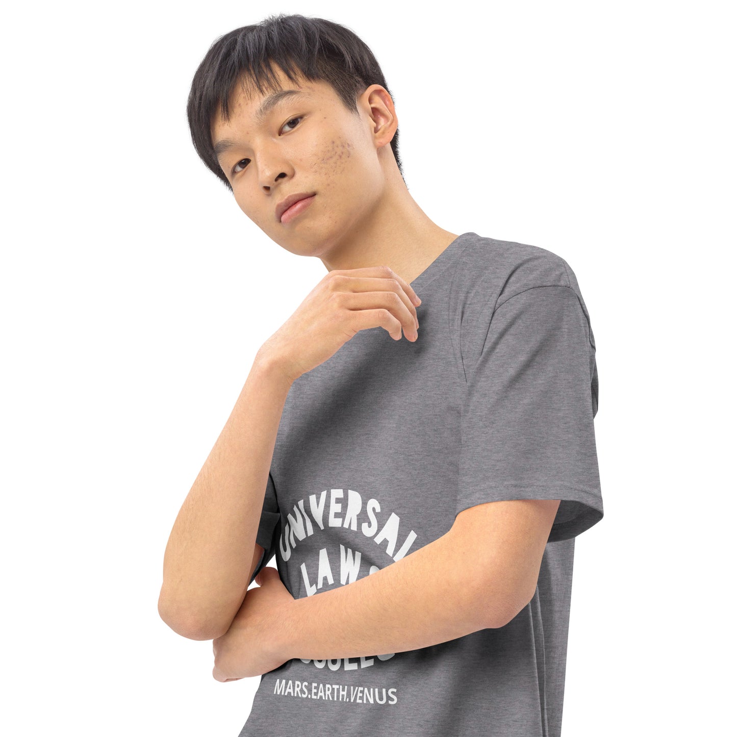 "UNIVERSAL LAWS" Men’s premium heavyweight tee